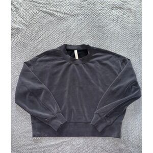 Lululemon Sweatshirt Womens Black‎ Fleece Perfectly Oversized Softstreme Sz 4